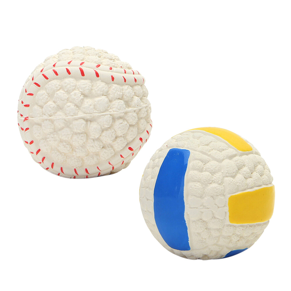2 Pcs Interactive Dog Toy Ball Pet Dental Toys Volleyball
