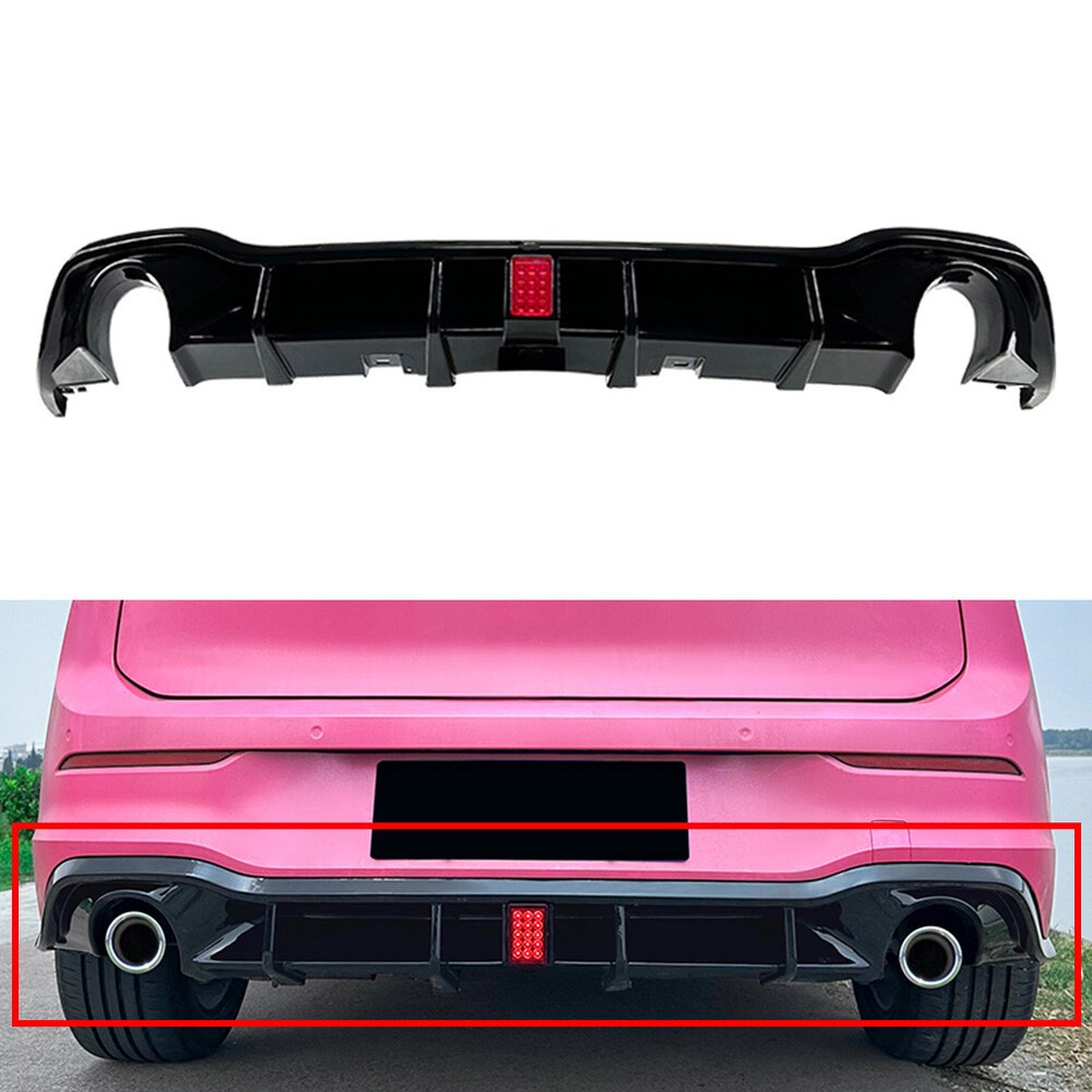 VW Golf 8 21-23 Rear Bumper Lip Splitter Spoiler with LED Brake Light