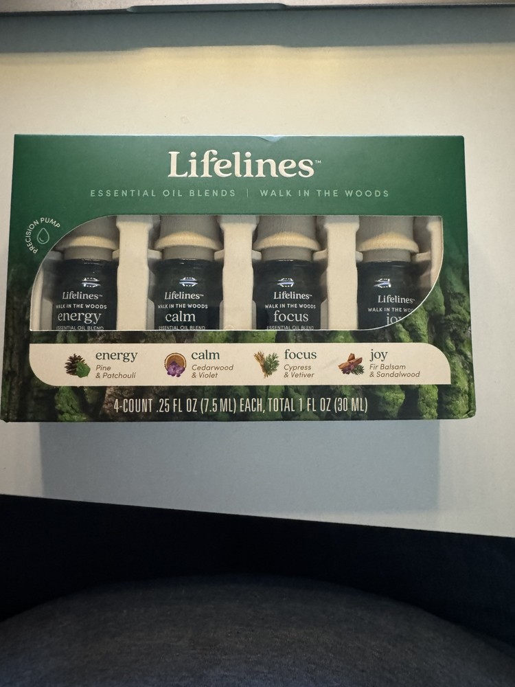 Lifelines Essential Oil Blends, Walk In The Woods (Energy/Calm/Focus/Joy) 4 Pk