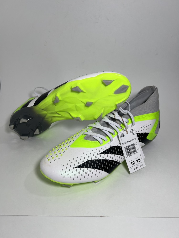 Adidas Predator Accuracy.2 FG Soccer Cleats Shoes White GZ0028 Mens Size 12