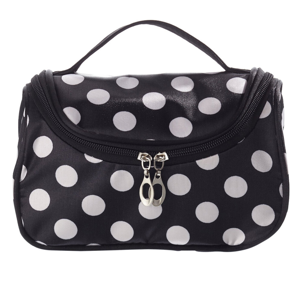 Dotted Fashion Zipper Travel Handbag Pouch Women Girls