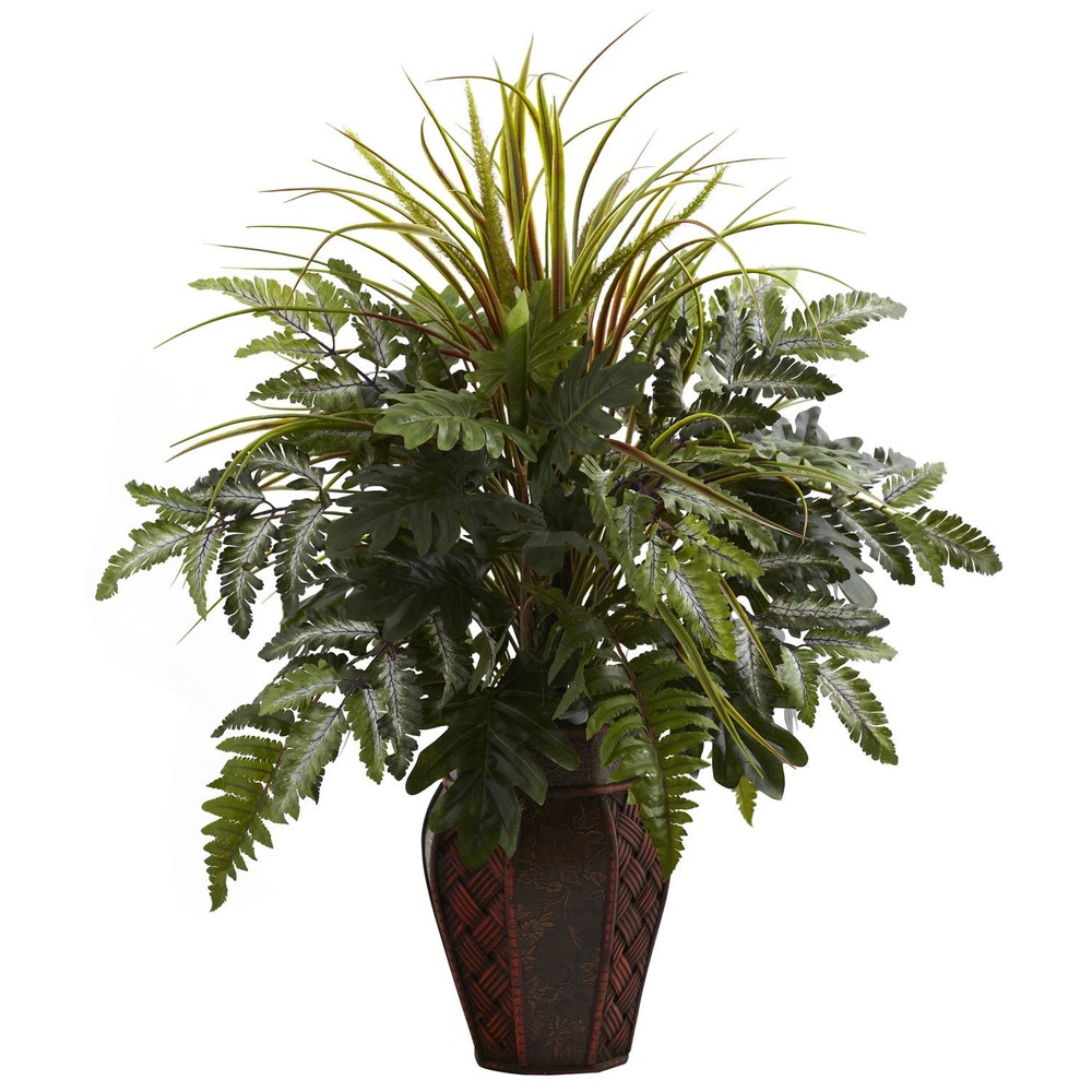Mixed Grass and Fern Decorative Planter Arrangement Medium  