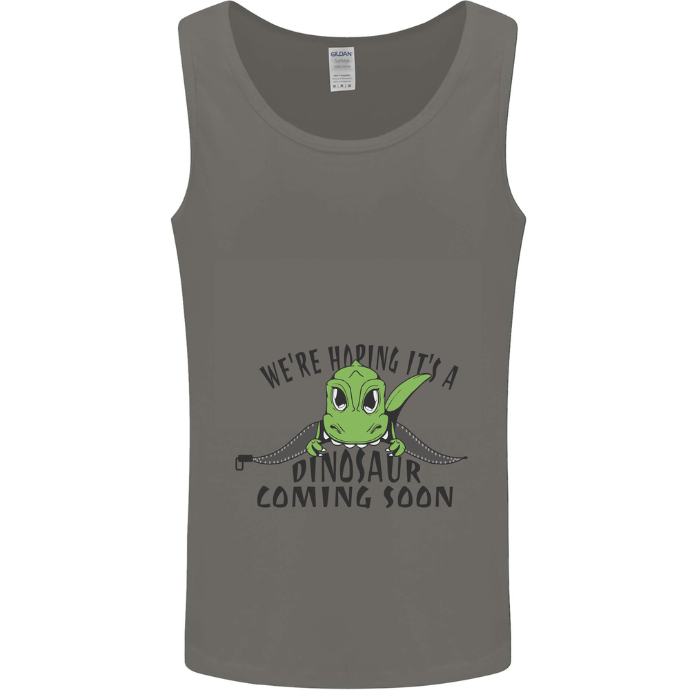 Dinosaur Coming Soon New Baby Pregnancy Pregnant Mens Vest Tank Top