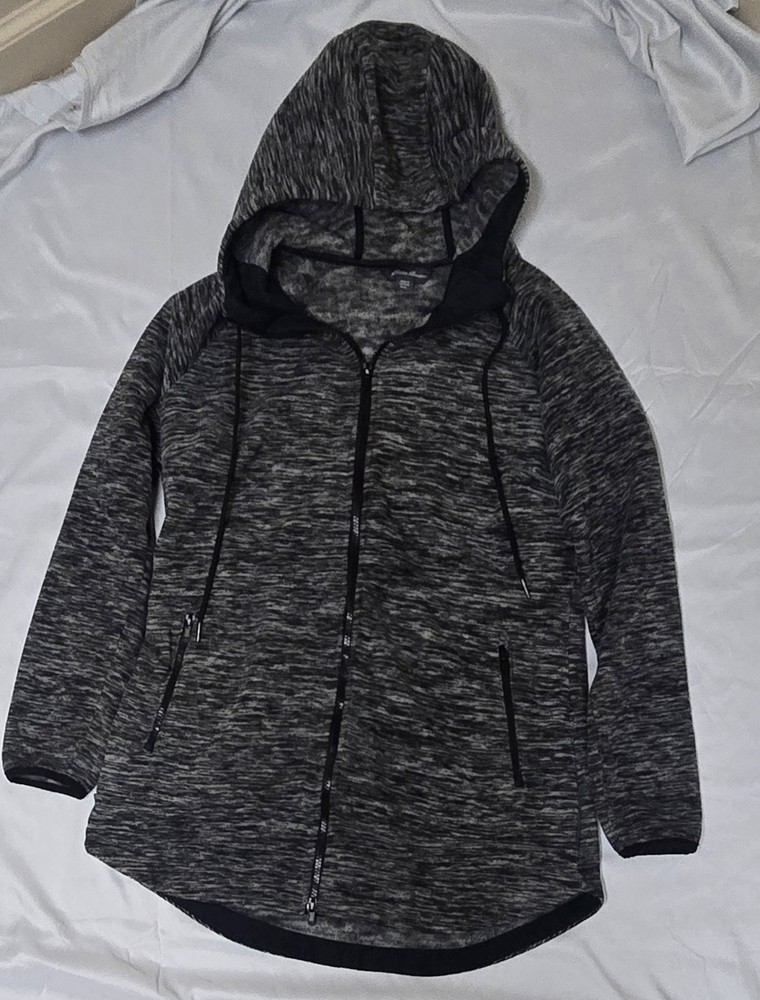 Eddie Bauer Size Medium Women's Full-Zip Hoodie - Black, White, Grey