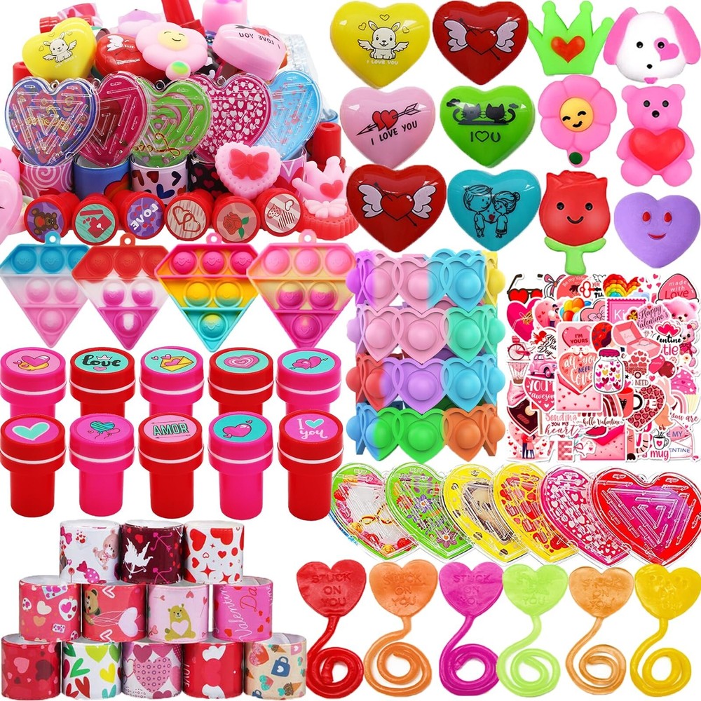 108 PCS Valentines Day Party Favors for Kids Boy Girl, Treasure Box Toys, Pin...