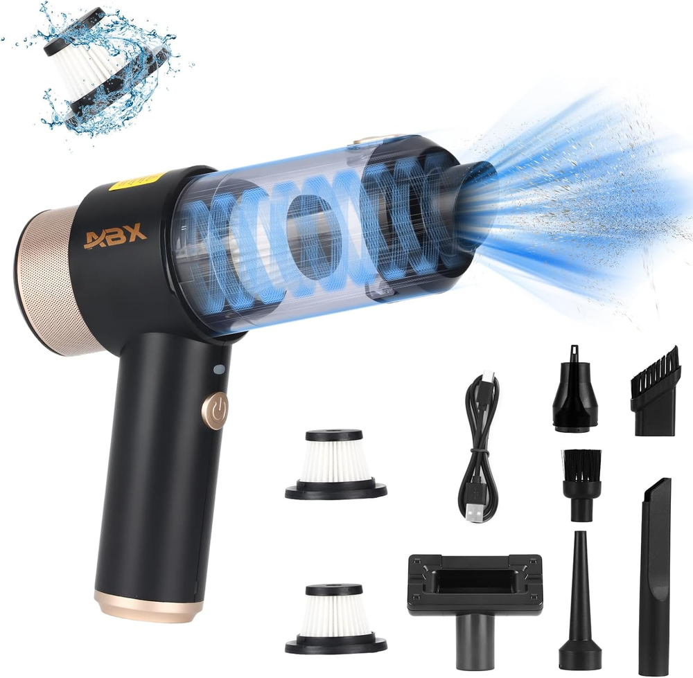 Car Vacuum 5 in 1 Car Vacuum Portable Cordless Hand Vacuum Cleaner LED Light Pet