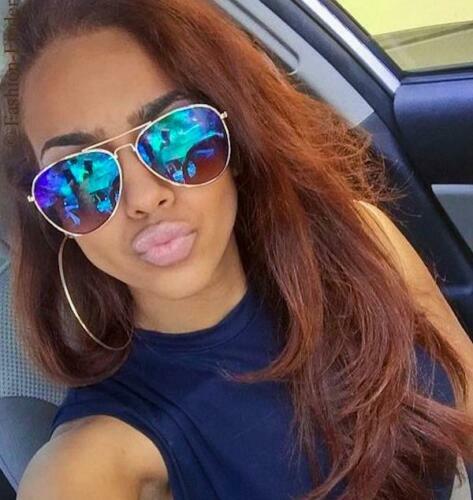 CLEARANCE SALE * Large Gold Metal Frame Aviator Color Mirror Big SEXY Sunglasses-image