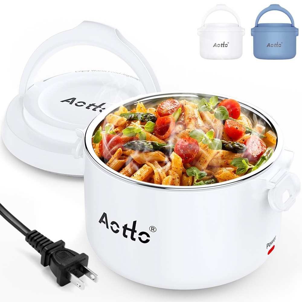 Electric Lunch Box 32oz Portable Food Warmer Stainless Steel Heated Lunch Container