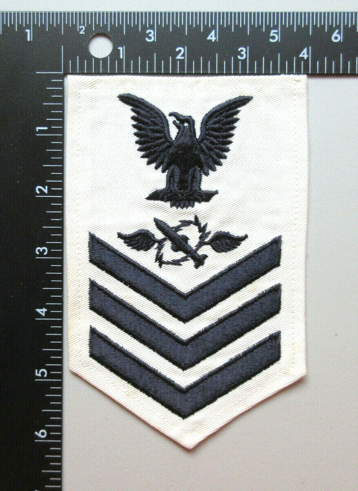 U.S. Navy 1st Class Petty Officer Aviation Missile Technician White Rate Patch  