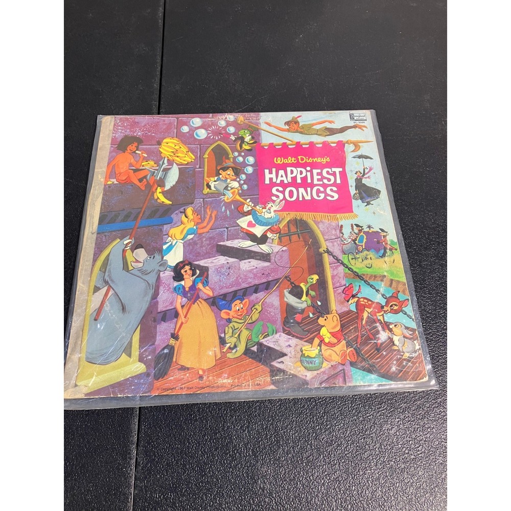Walt Disneys Productions Happiest Songs  LP 1967 Vinyl Records DL-3509
