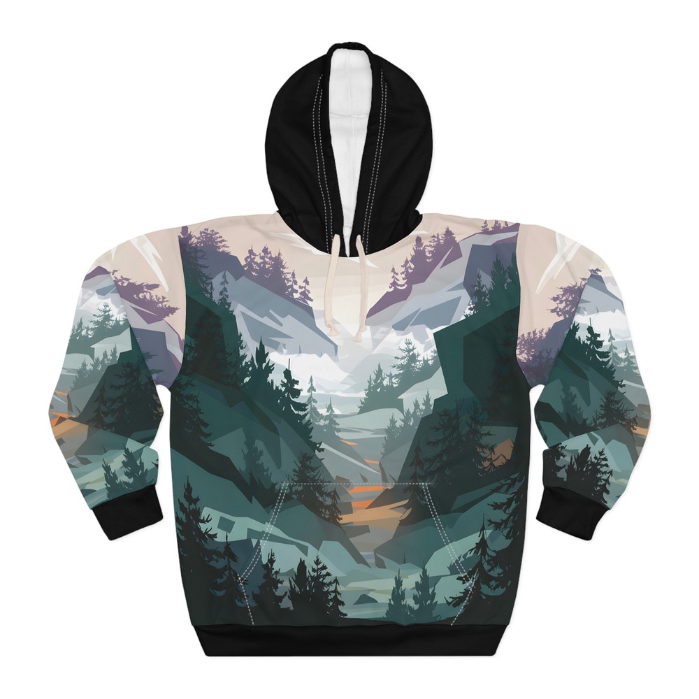 Misty Divide Mountain Art All Over Print Hoodie Outdoor Apparel Travel Wear