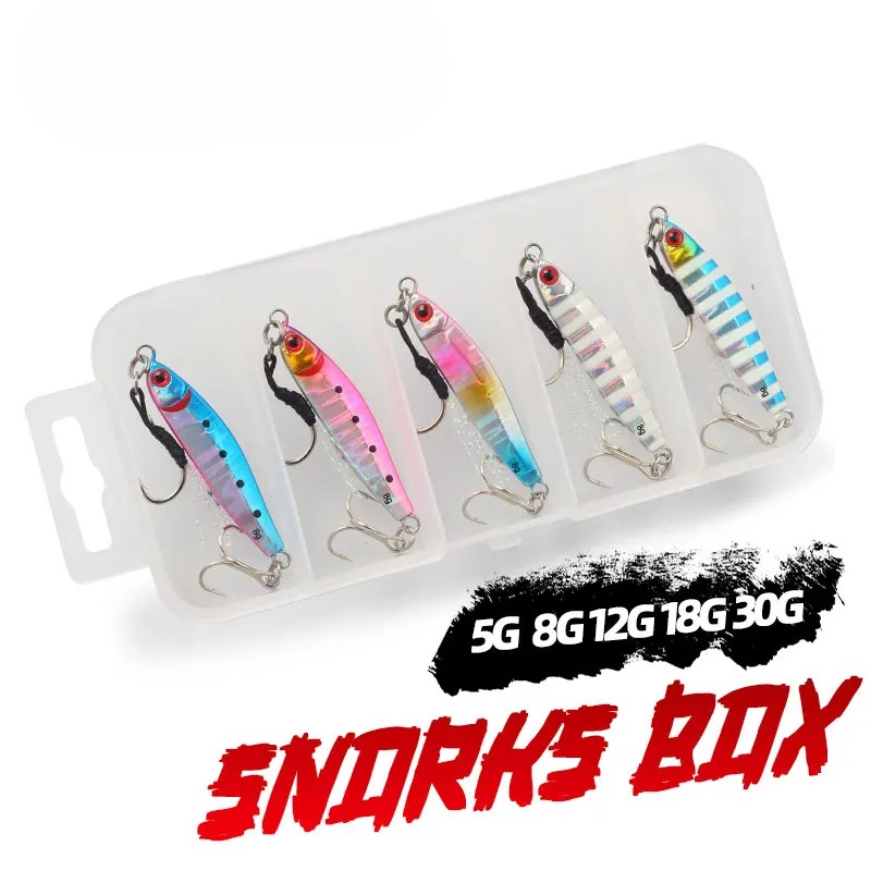 Metal Jig Lure Box Perch Baits Lures Bait Kit Sea Fishing Jigs Sets Tackle New