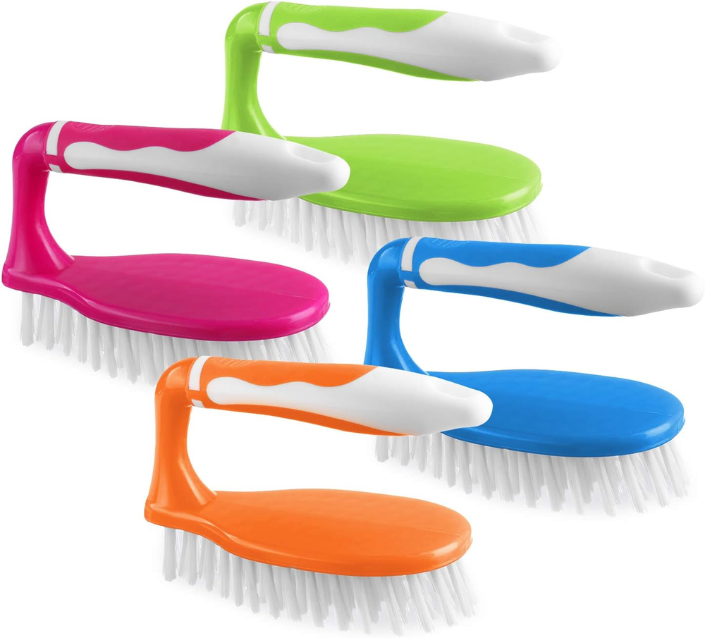 Scrub Brush for Cleaning - Pack of 4 - Comfort Grip Cleaning Brush – Colorful Sc