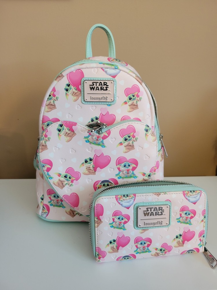 EUC Loungefly Grogu Backpack and Wallet Set for Star Wars Fans