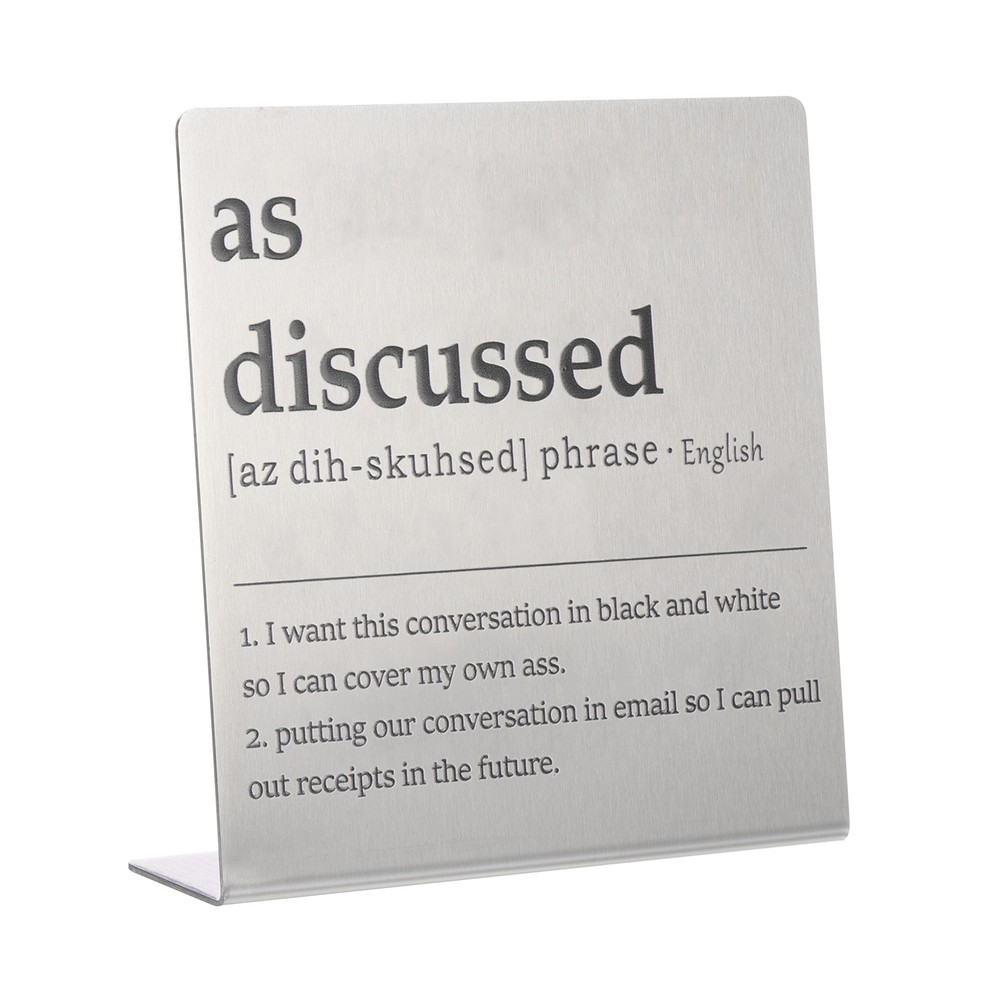 Funny Silver Desk Nameplate for Office Humor