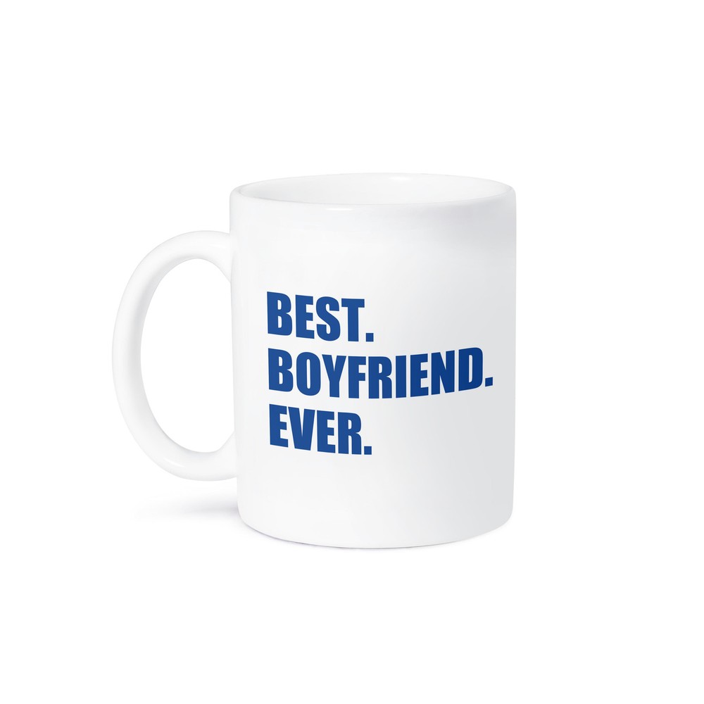 Dark Blue Best Boyfriend Ever Navy Text Mug for Anniversary or Valentines Day