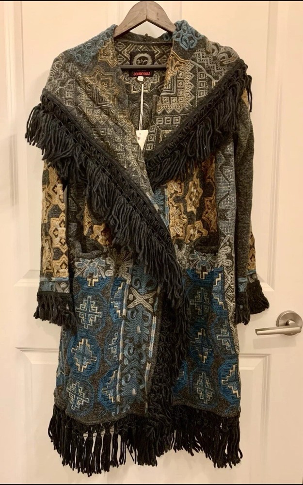 Johnny Was Hoodie Duster Cardigan Wrap NWT L