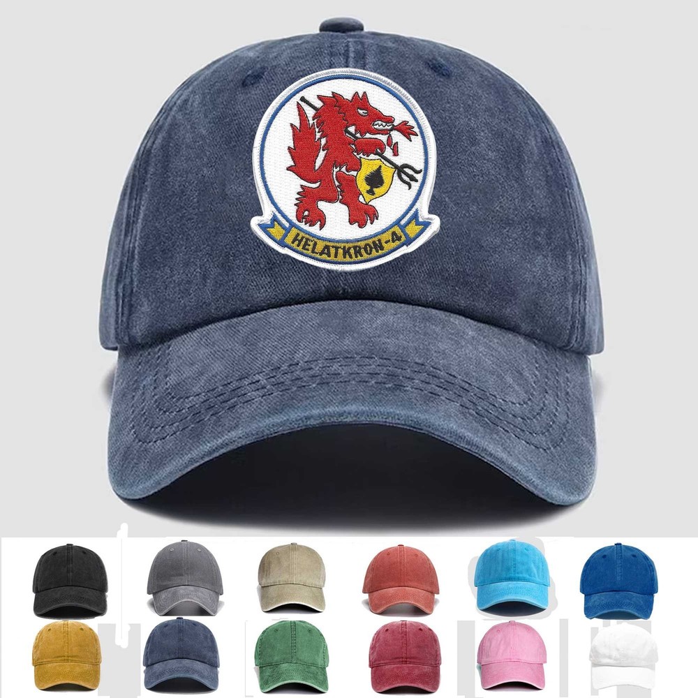 Custom Embroidered Hat HAL 4 Helicopter Attack Light Squadron Four Redwolves