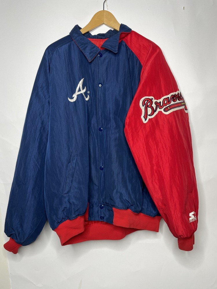 Vintage Atlanta Braves Diamond Collection Starter Jacket Size XL MLB 90s Red