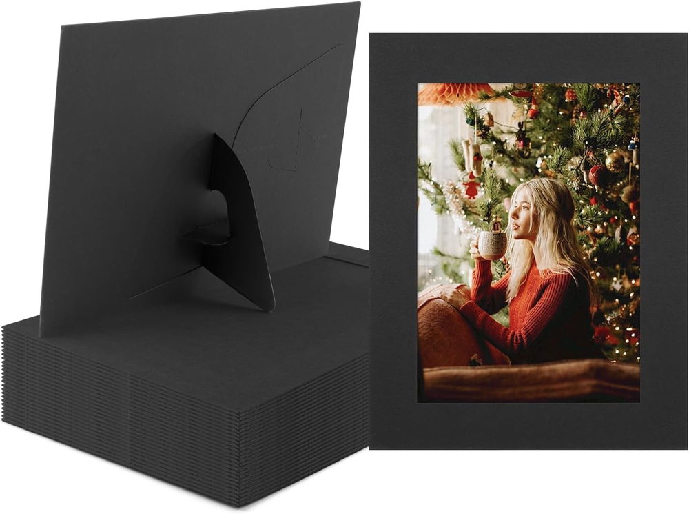 , Pack of 25, 5X7 Paper Picture Frames with Easel, Photo Frame Cards, Diy Cardbo