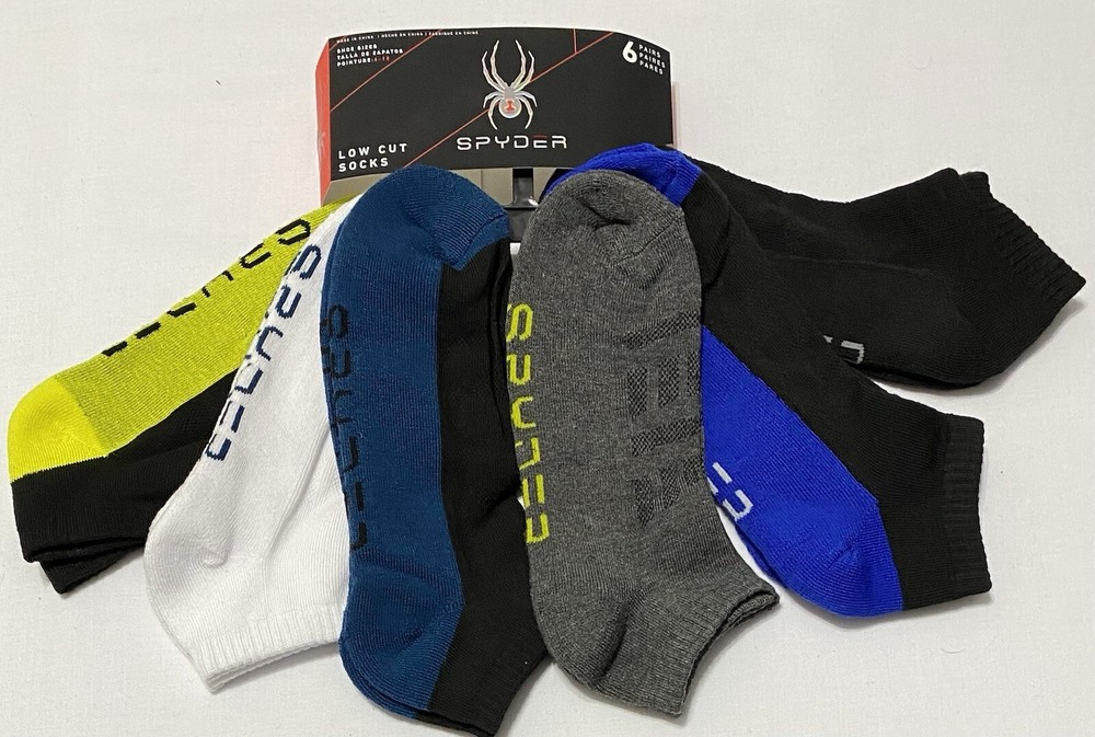 Spyder Men’s 6-Pair Low Cut Socks Assorted 6747 for Comfort and Style