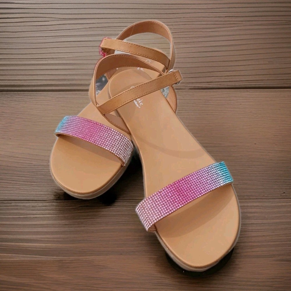 Sparkly Cupcake Couture Sandals for Girls Size 4 Adjustable Strap NWT