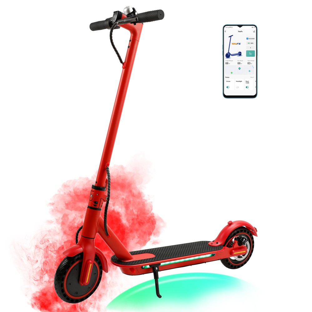 Powerful 350W Adult Electric Scooter with 35km Range 30km/h Speed in Red