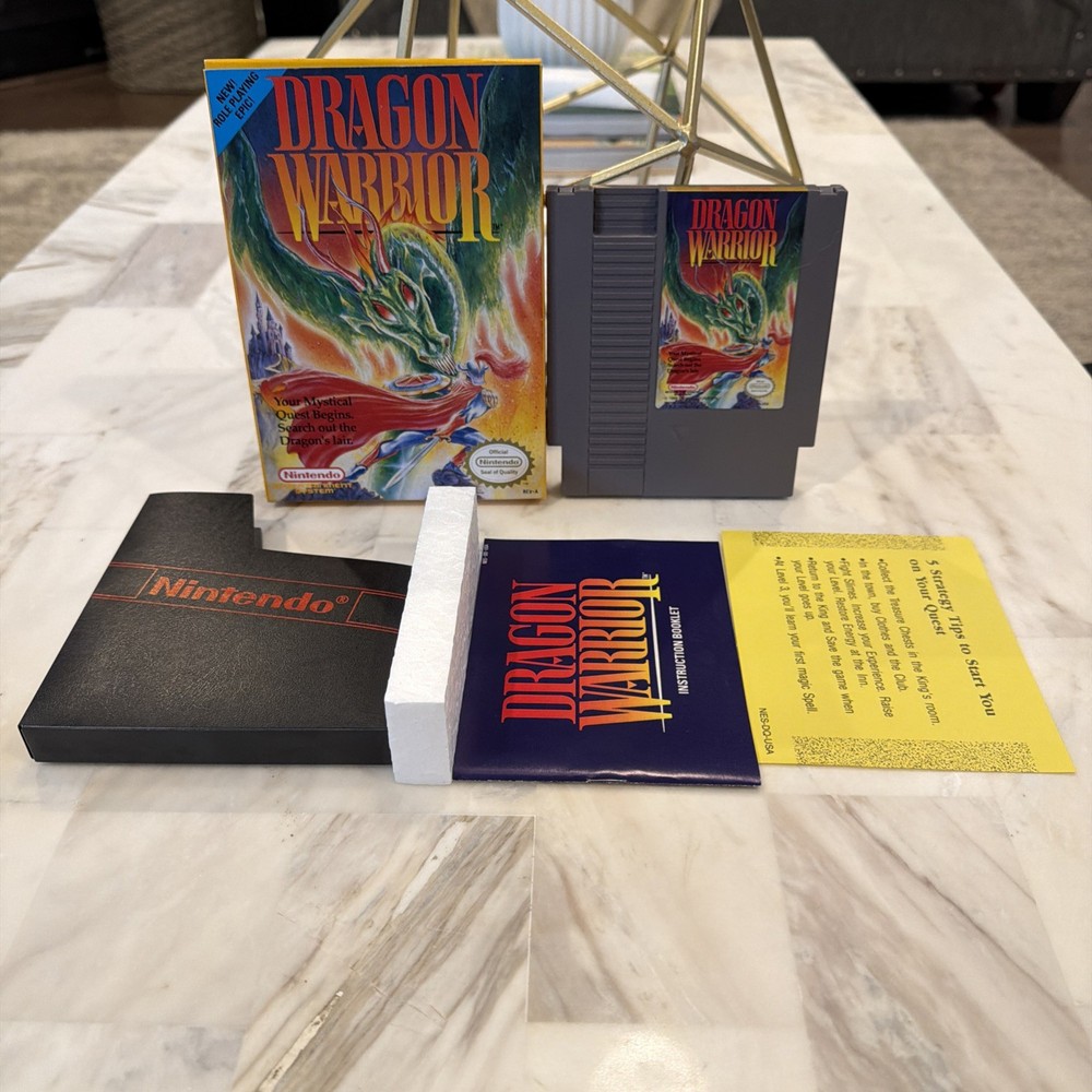 Dragon Warrior (Nintendo NES 1989) Complete In Box CIB W/ Game Manuals & Inserts