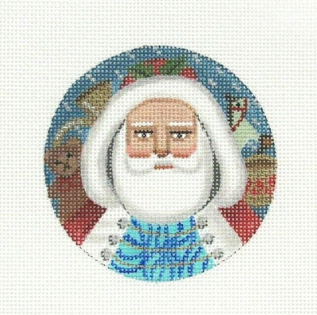 Handpainted Santa with Gifts Needlepoint Canvas by Liz Susan Roberts 212