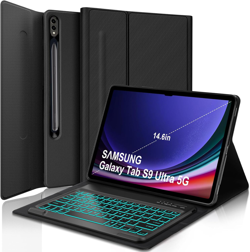 Keyboard Case for Samsung Galaxy Tab S10 Ultra, Galaxy Tab S9 Ultra/S8 Ultra Cas