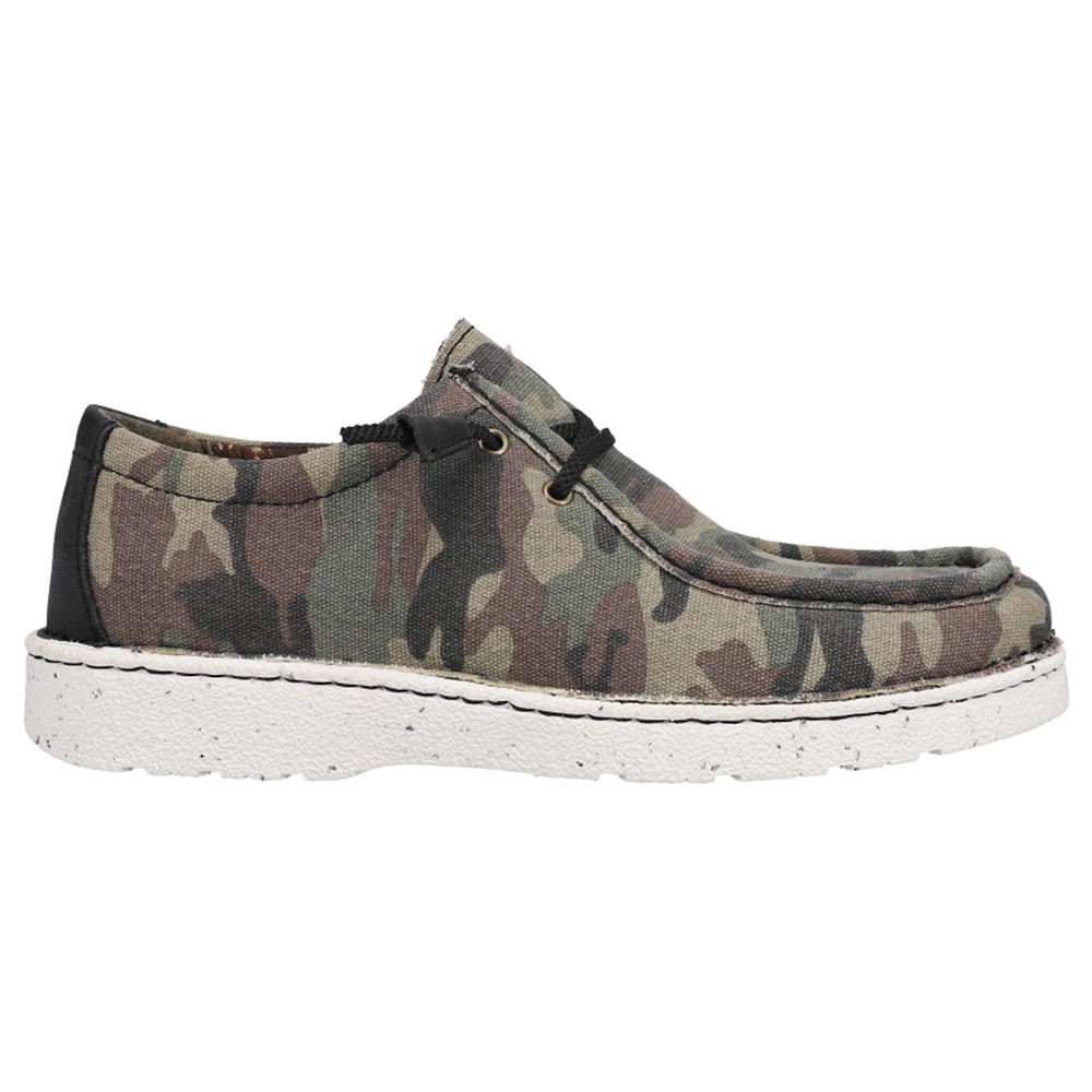 Justin Boots Hazer Camo Slip On Mens Green Casual Shoes JM316  