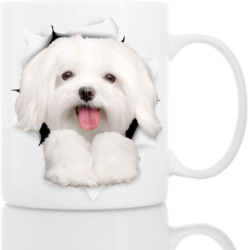 Funny Maltese Dog Mug - Ceramic Funny Coffee Mug - Perfect Dog Lover Gift - Cute