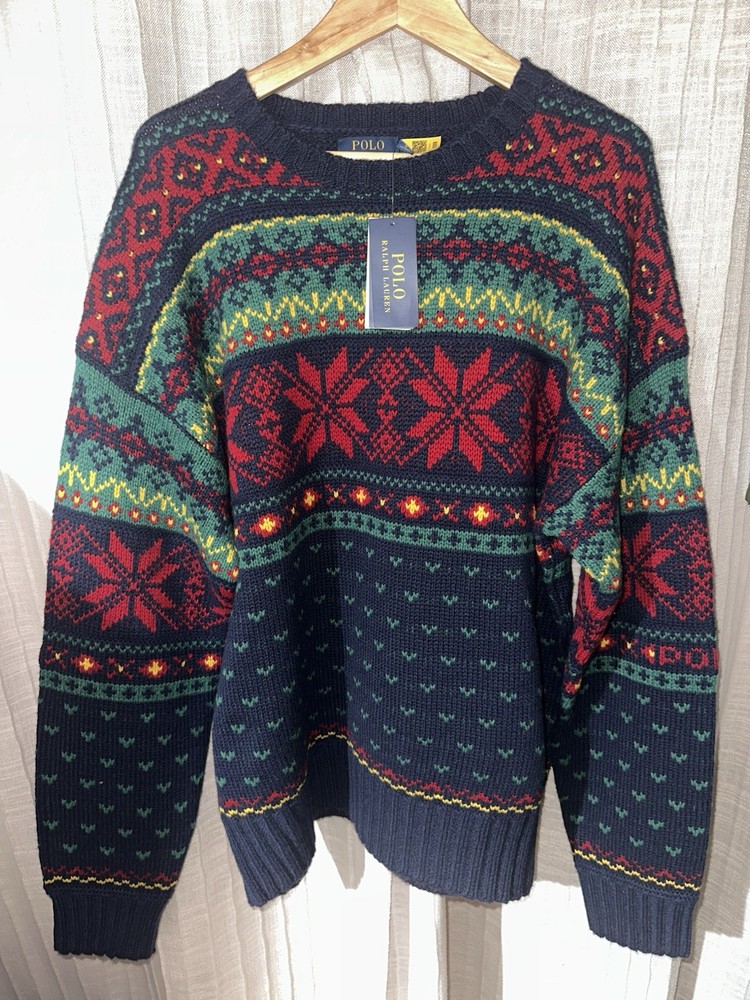 Polo Ralph Lauren Snowflake Wool Sweater Size XL NWT Retail $298