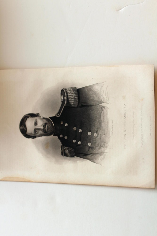 1866 Gen Rosecrans Civil War Steel Plate Engraving Antique Military Art