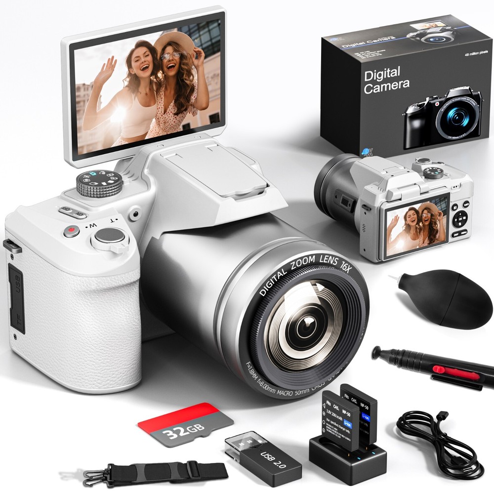 5K Digital Camera 64MP 3'' Flip Screen WiFi Autofocus Video Camera for YouTube