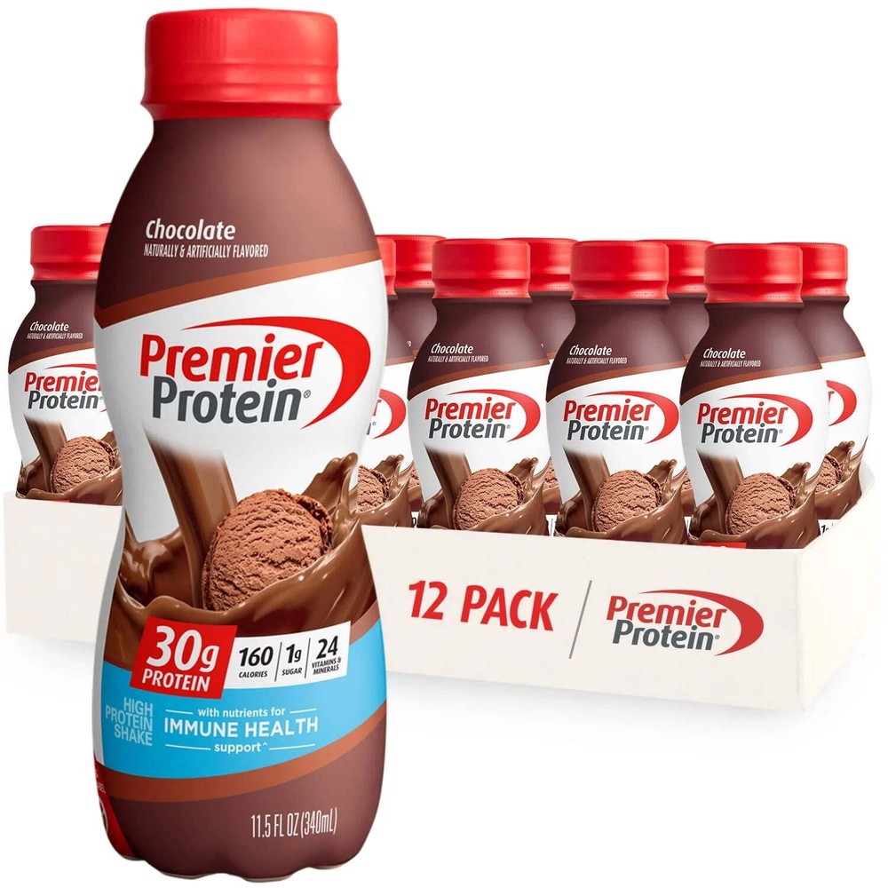 Premier Protein Shake Chocolate 30 G Protein 11.5 Fl Oz 12 Ct Gluten-Free USA