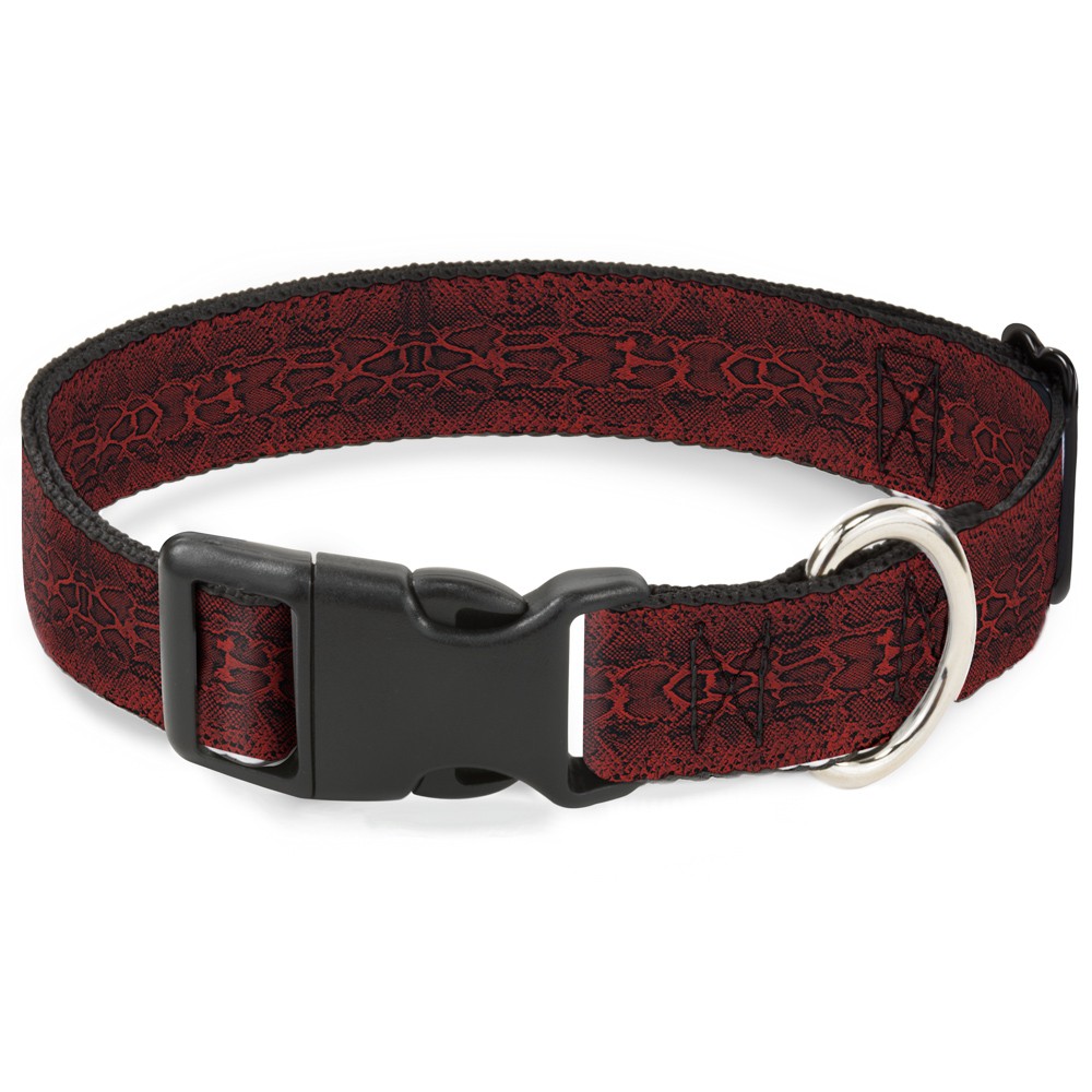 Plastic Clip Collar Snake Skin 3 Red/Black Small 9.5-13