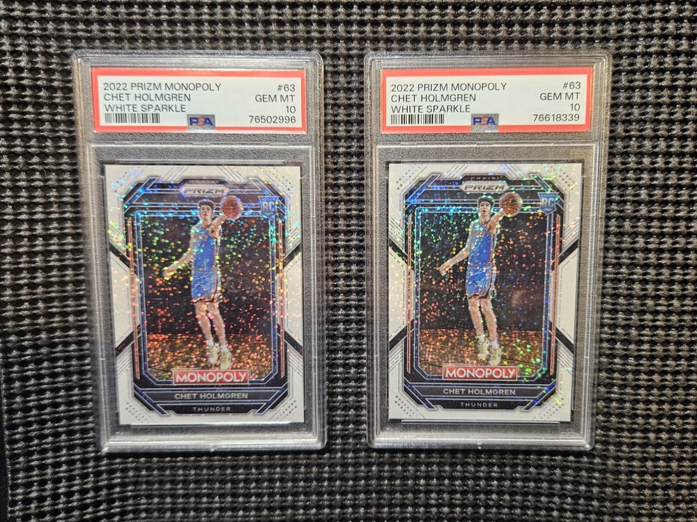 Chet Holmgren RC White Sparkle PSA 10 - Lot x2 - RARE Gem Mint ROOKIE Prizm SPs