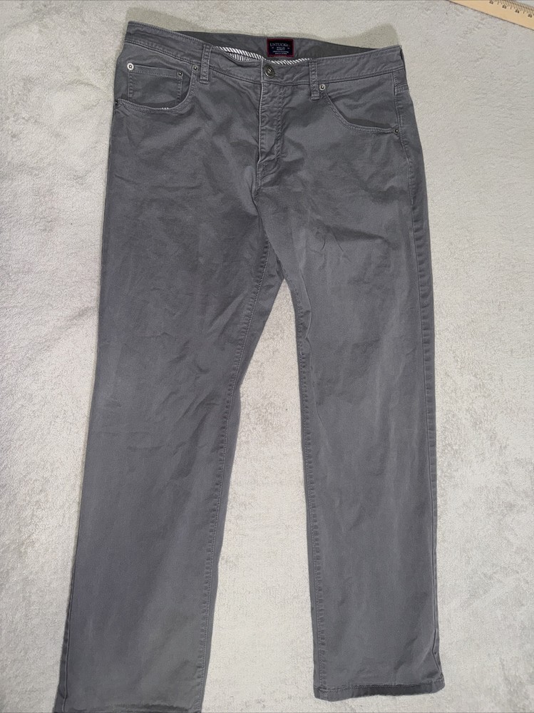 UNTUCKit Pants Mens 34x32 Gray Straight Fit 5 Pocket Canvas Pant