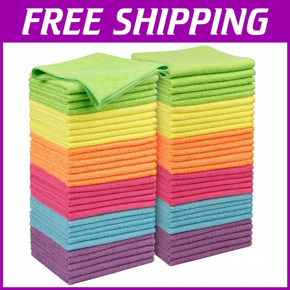 Multicolor Lint-Free Microfiber Cloths 120 Pack for All Cleaning Tasks