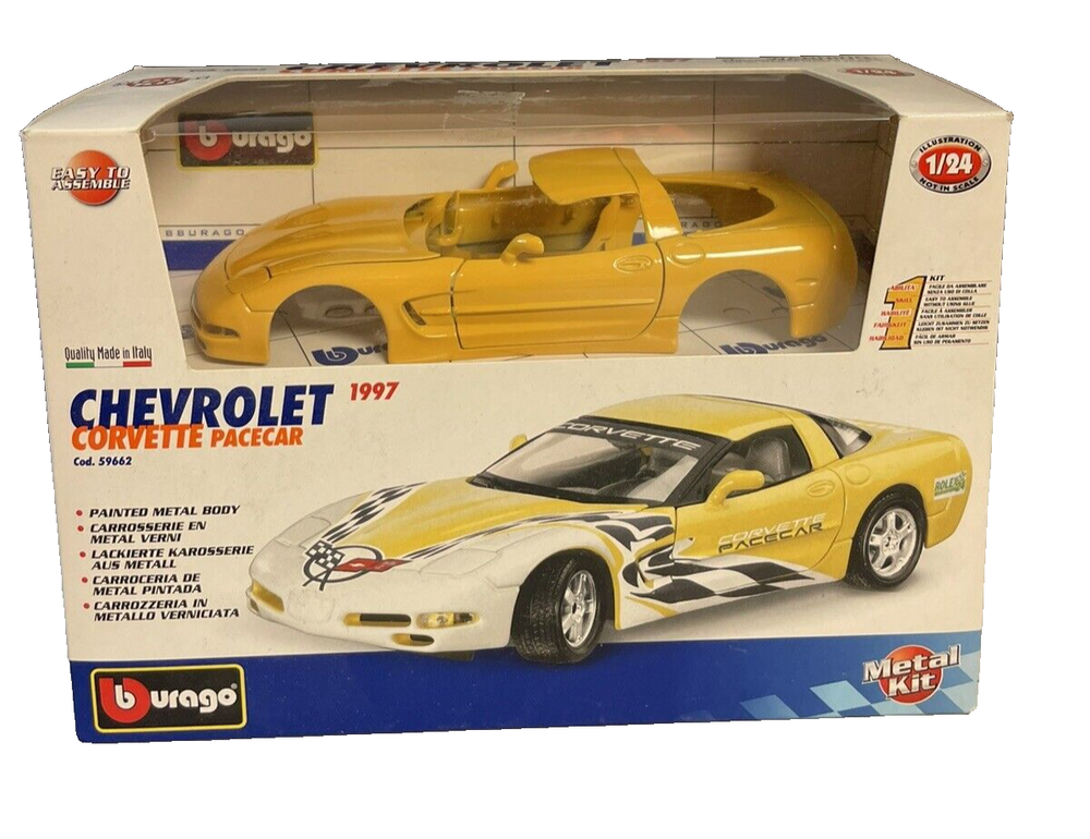 Chevrolet Corvette Pace Car 1997 Metal Kit 1:24 New by Burago