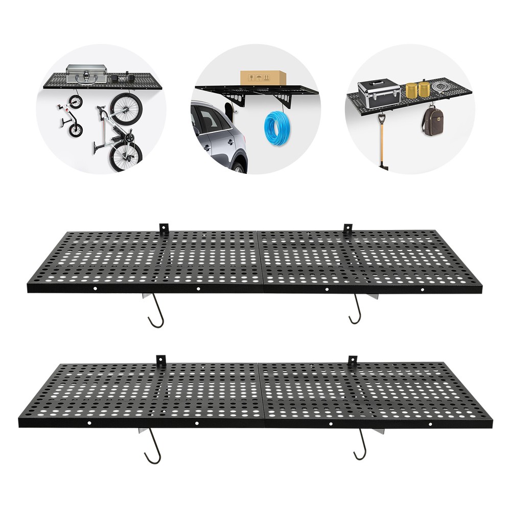 Garage Shelving, Garage Storage Shelves Heavy Duty Wall Mounted Black