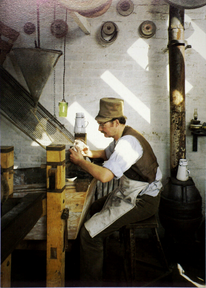Postcard Glass Cutter At The Black Country Museum Workshop Dudley Worcestershire