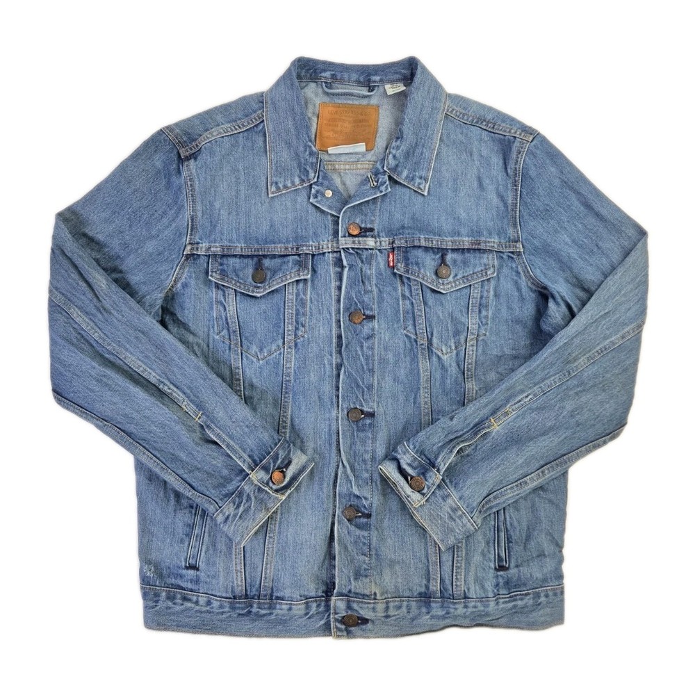 Levi's Premium Big E Trucker Denim Jean Mens Medium Stonewash 72334-0134 Size XL