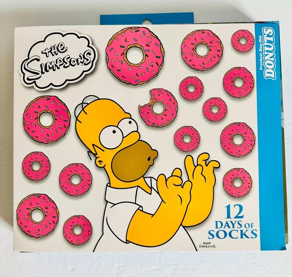 ⭐️ THE SIMPSONS 12 DAYS OF SOCKS ADVENT CALENDAR CREW LOW CUT SOCKS GIFT SET