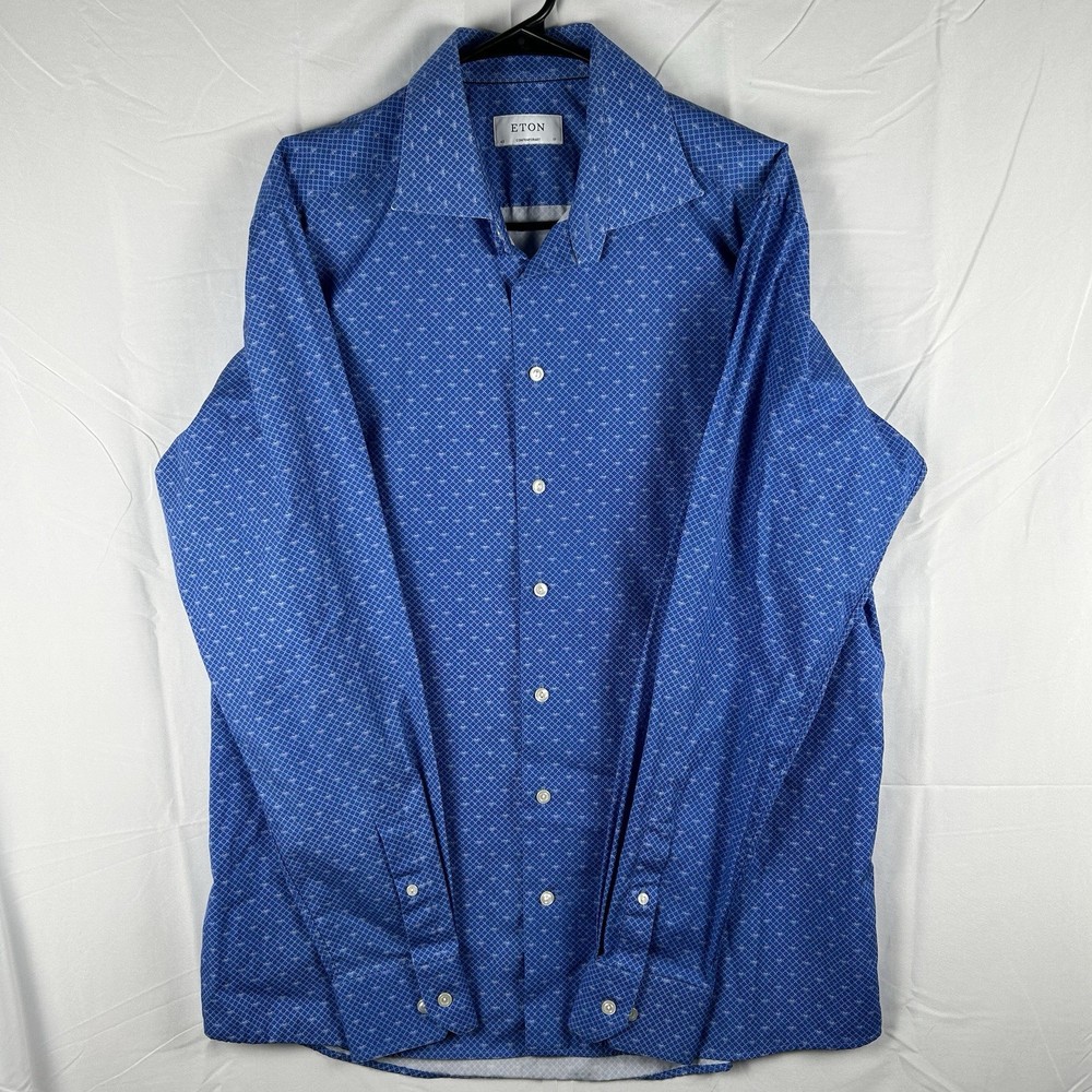 ETON Contemporary Luxury Cotton Long Sleeve Button Up Dress Shirt Mens 43/17 XL