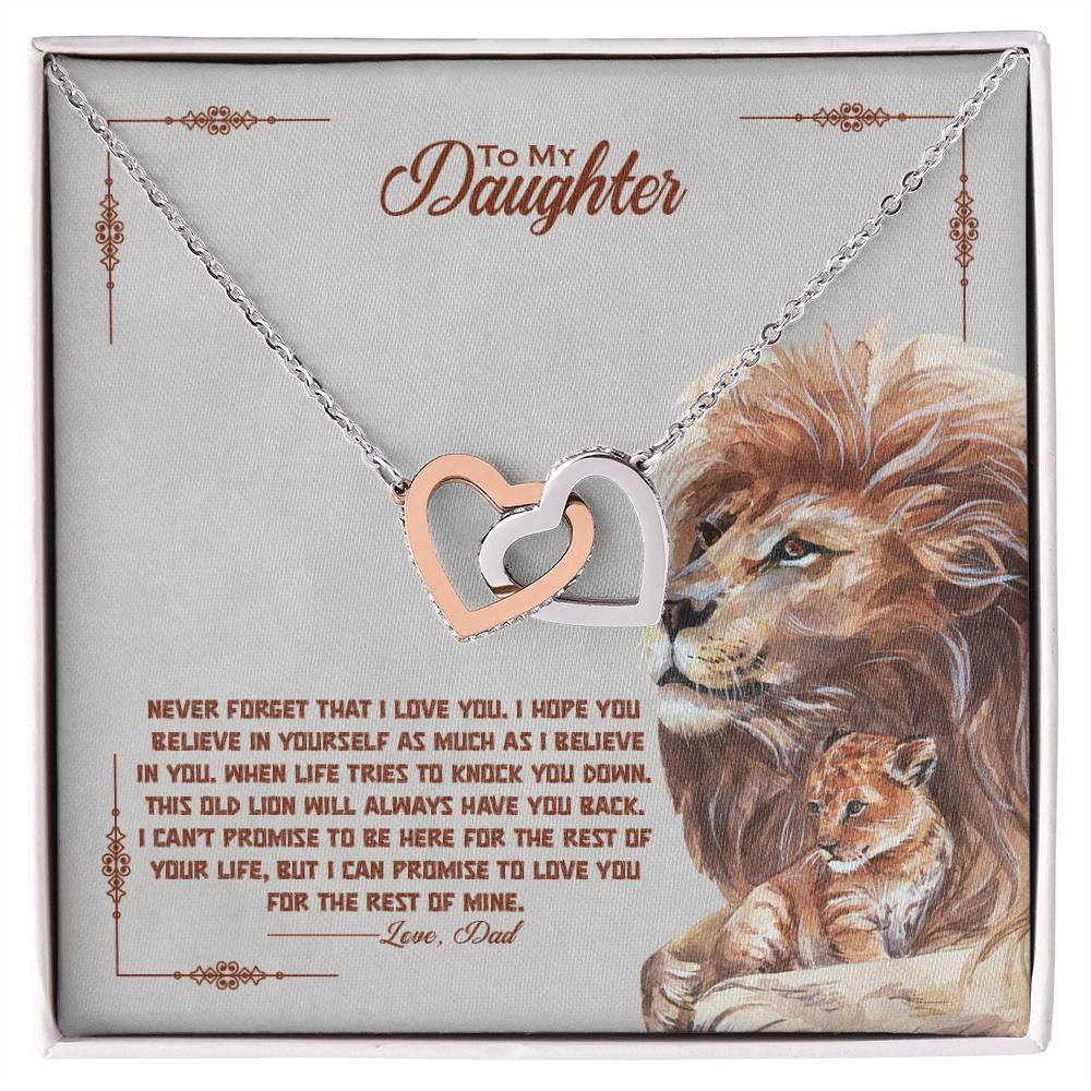 Daughters Interlocking Hearts Necklace - Always with You  Perfect Gift