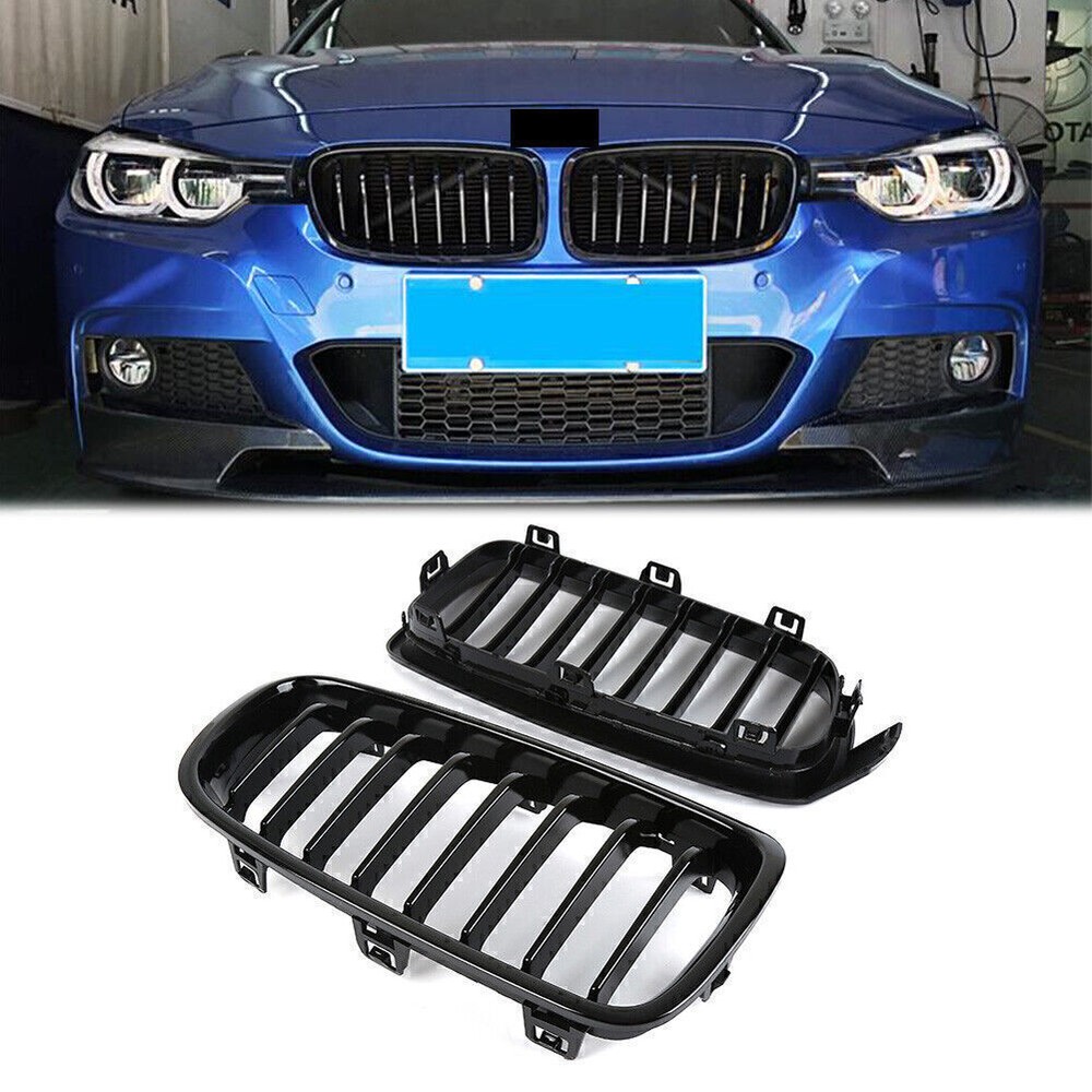 Gloss Black Kidney Grill Protector for BMW F30 F31 3 Series 2012-2016