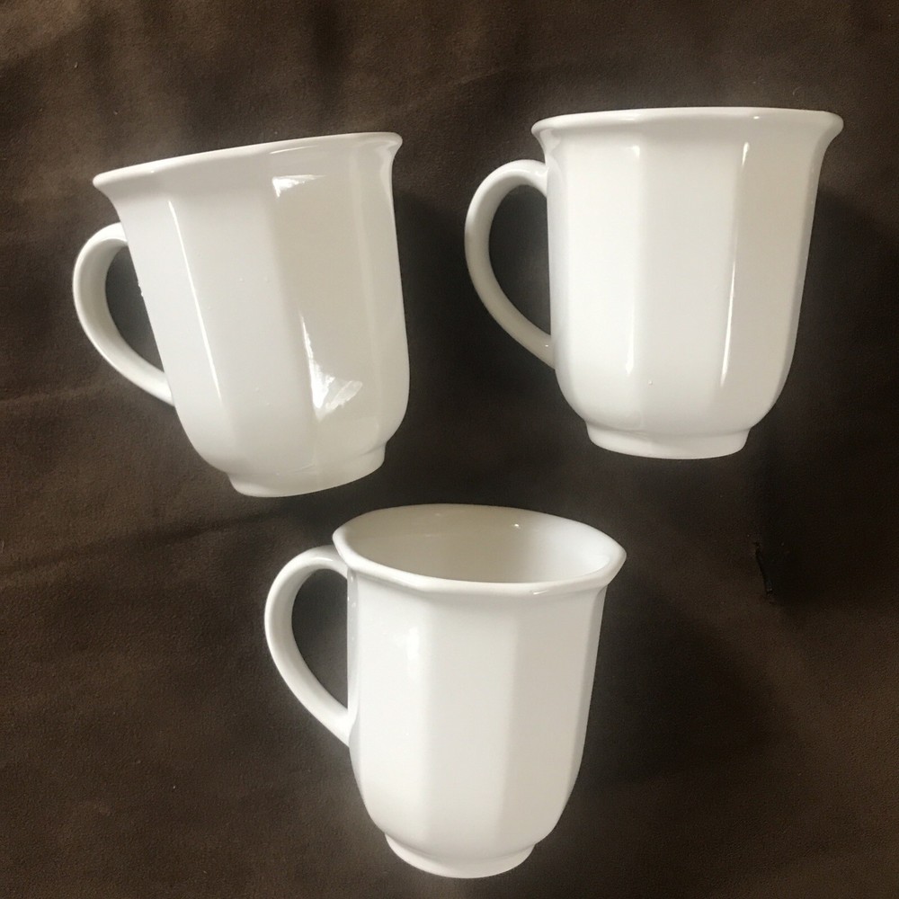 Pfaltzgraff Heritage White Stoneware 14oz Mugs Set of 3