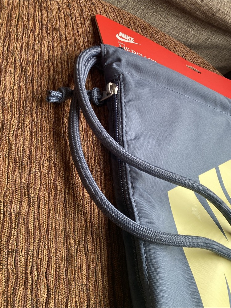 Nike Heritage Gym Sack Dark Gray Swoosh Backpack with Side Pocket NWT